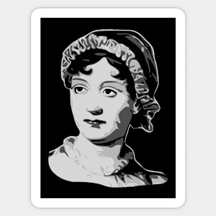 Jane Austen Black and White Sticker